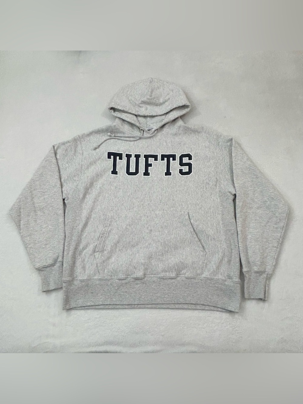 Vintage Champion Reverse Weave TUFTS University Gray Hoodie Sweatshirt Men’s L